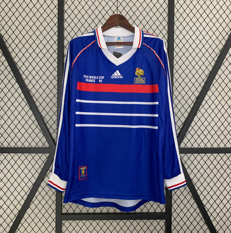 Camisa Manga Longa Seleção França 1998 - Azul - Vilas Store