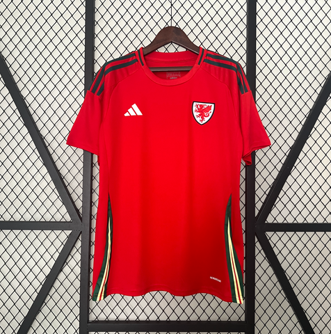 Camisa Seleção País de Gales I 2024 Adidas - Vermelho - Vilas Store