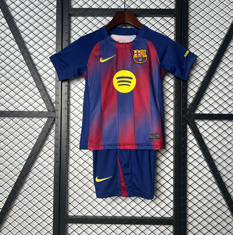 Kit Infantil Barcelona 25/26 Nike - Azul e Vermelho
