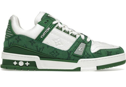 Louis Vuitton Trainer Green Monogram Denim White