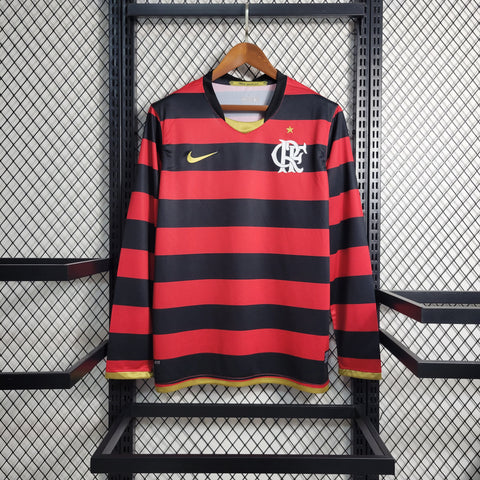 Camisa manga longa Flamengo Retrô 2009 Vermelha e Preta - Nike - Vilas Store