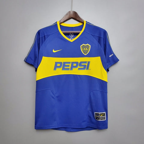Camisa Boca Juniors Retrô 03/04 - Nike - Azul e Amarela - Vilas Store