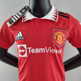 Kit Infantil Manchester United 22/23 Adidas - Vermelho - Vilas Store