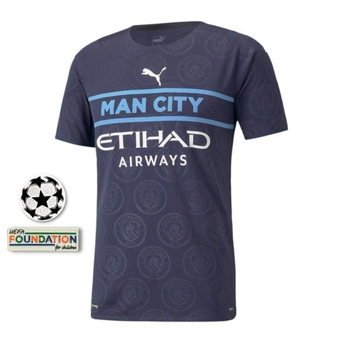 Camisa Manchester City III [UEFA Champions League] 21/22 Puma - Azul Escuro - Vilas Store