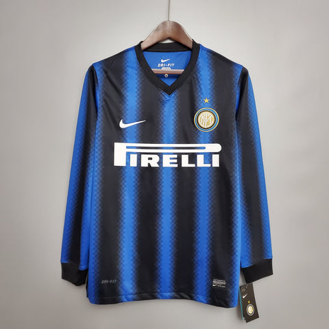 Camisa Manga Longa Inter de Milão I 10/11 Nike - Azul e Preto - Vilas Store