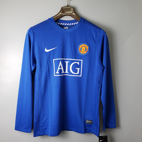 Camisa Manga Longa Manchester United 07/08 Nike - Azul - Vilas Store