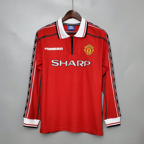 Camisa Manga Longa Manchester United 1998/99 Umbro - Vermelho - Vilas Store