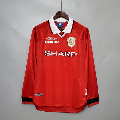 Camisa Manga Longa Manchester United 1999 Umbro - Vermelho - Vilas Store