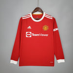 Camisa Manga Longa Manchester United 21/22 Adidas - Vermelho - Vilas Store