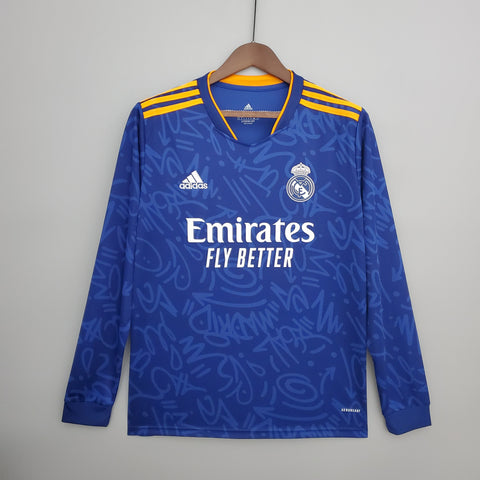 Camisa Manga Longa Real Madrid II 21/22 Adidas - Azul - Vilas Store