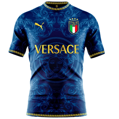 Camisa Seleção Itália x Versace - Puma - Azul - Vilas Store