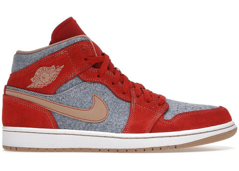 Tênis Nike Air Jordan 1 Mid Denim Red - Vilas Store