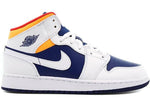 Tênis Nike Air Jordan 1 Mid White Laser Orange Deep Royal Blue - Vilas Store