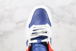 Tênis Nike Air Jordan 1 Mid White Laser Orange Deep Royal Blue - Vilas Store