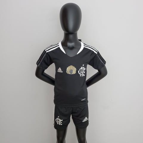 Kit Infantil Flamengo Consciência Negra 22/23 Adidas - Preto - Vilas Store