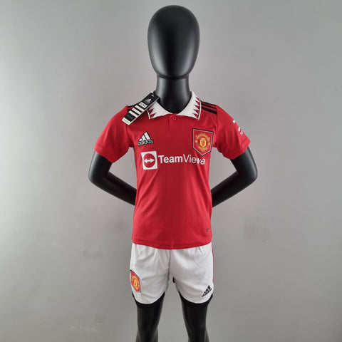 Kit Infantil Manchester United 22/23 Adidas - Vermelho - Vilas Store