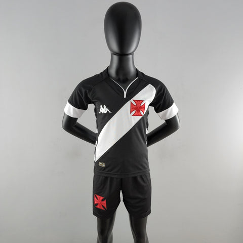 Kit Infantil Vasco 22/23 Kappa - Preto e Branco - Vilas Store