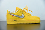 Tênis Nike Air Force 1 Low Off White University Gold Metallic Silver - Vilas Store