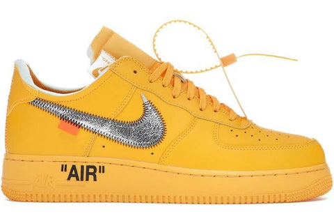 Tênis Nike Air Force 1 Low Off White University Gold Metallic Silver - Vilas Store