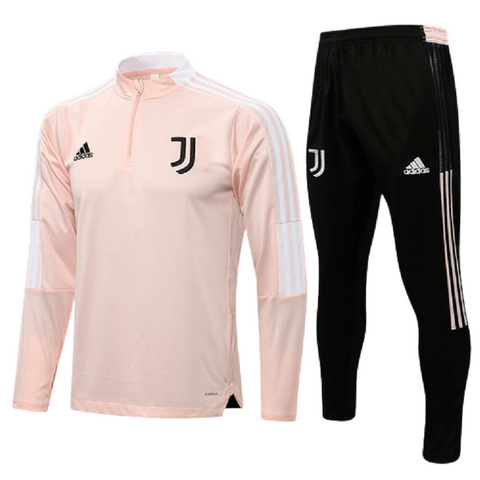 Conjunto Juventus 21/22 Rosa e Preto - Adidas - Com Ziper - Vilas Store