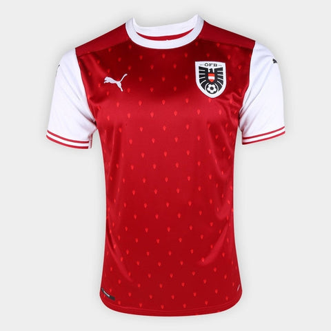 Camisa Seleção Áustria I 21/22 Puma - Vermelho e Branco - Vilas Store