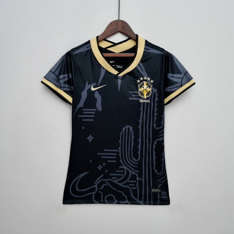 Camisa Feminina Seleção Brasil Nike - Preto - Conceito Nordeste - Vilas Store