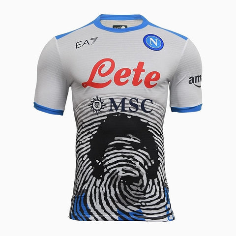 Camisa Napoli Especial Maradona 21/22 EA7 - Branco - Vilas Store