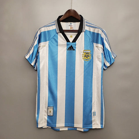 Camisa Seleção Argentina Retrô 1998 Azul e Branca - Adidas - Vilas Store