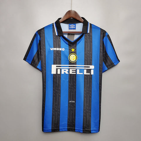 Camisa Inter de Milão Retrô 1997/1998 Azul e Preta - Umbro - Vilas Store