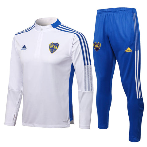 Conjunto Boca Juniors 21/22 Branco - Adidas - Com Ziper - Vilas Store