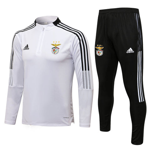 Conjunto Benfica 21/22 Branca - Adidas - Com Ziper - Vilas Store