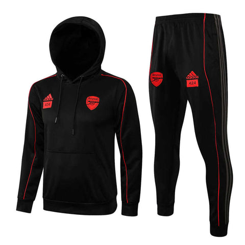 Conjunto Arsenal 21/22 Preto - Adidas - Com Capuz - Vilas Store