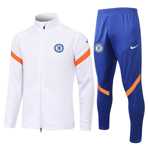 Conjunto Chelsea 21/22 Branco e Azul - Nike - Com Fecho - Vilas Store