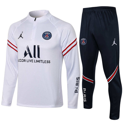 Conjunto PSG 21/22 Branco e Azul - Nike - Com Ziper - Vilas Store