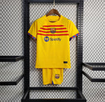 Kit Infantil Barcelona 23/24 Nike - Amarelo e Vermelho - Vilas Store