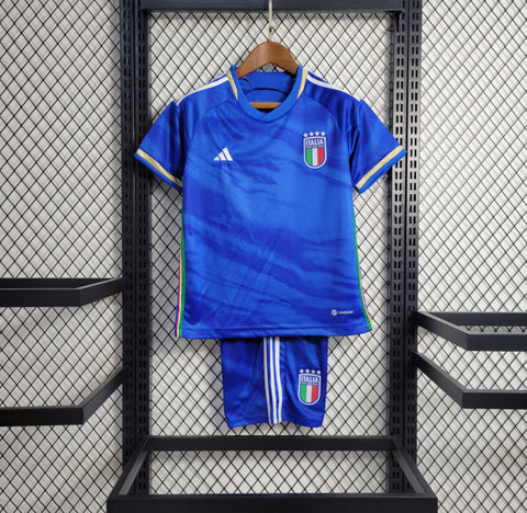Kit Infantil Itália 23/24 Adidas - Azul - Vilas Store