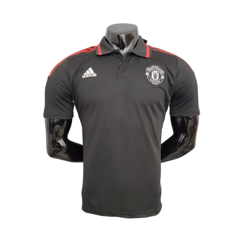 Camisa Polo Manchester United Preta - Masculina - Vilas Store