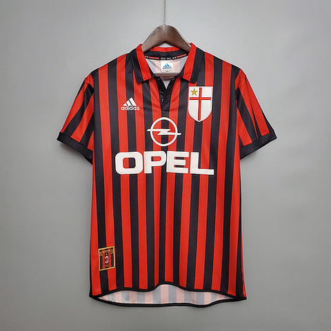 Camisa Milan Retrô 1999/2000 Vermelha e Preta - Adidas - Vilas Store