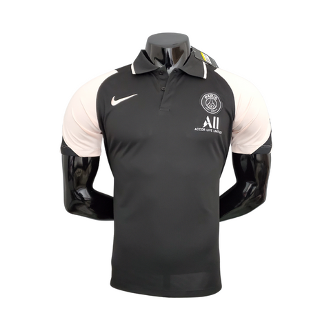 Camisa Polo PSG Preta e Branca - Masculina - Vilas Store
